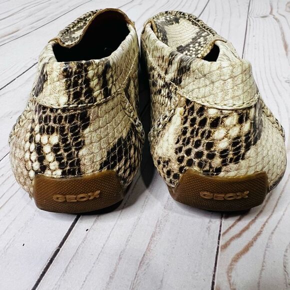 GEOX Respira Snakeskin Leather Loafers - Picture 5 of 10